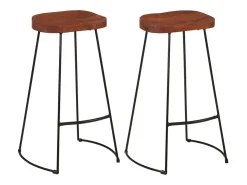 vidaxl Bancos de bar Gavin 2pcs 50x40x78cm madeira de mangueira maciça^ Banco