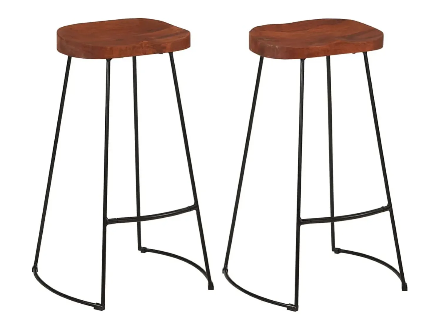 vidaxl Bancos de bar Gavin 2pcs 50x40x78cm madeira de mangueira maciça^ Banco