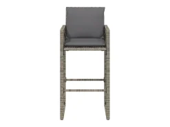 Discount Bancos de bar p/ jardim com almofadões 2 pcs vime PE PT758182 Cinzento