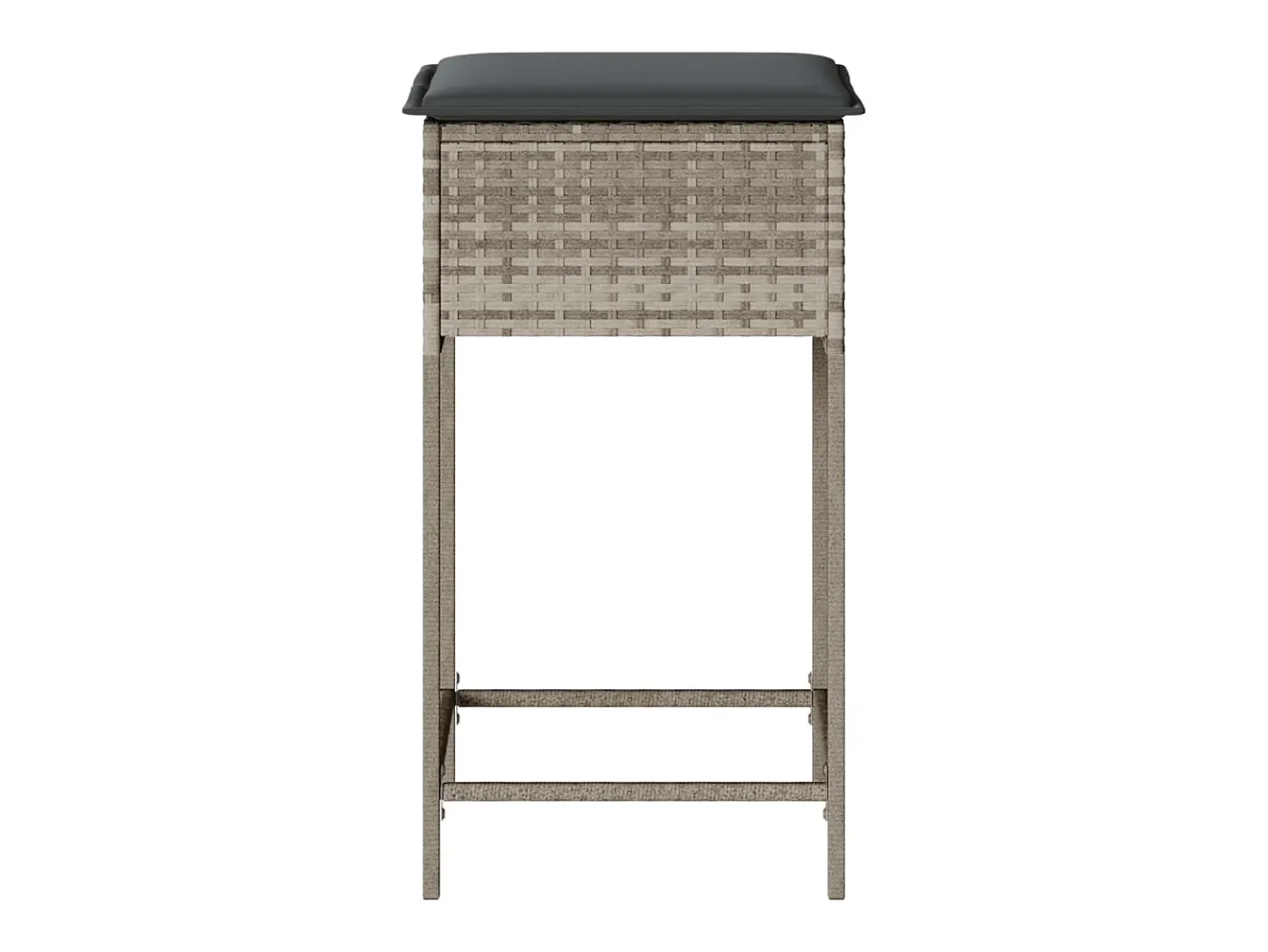 Banco* Bancos de bar p/ jardim com almofadões 2pcs vime PE cinza-claro PT456103 Cinzento