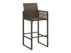 Banco| Bancos de bar para jardim 2 pcs vime PE PT844854 Castanho