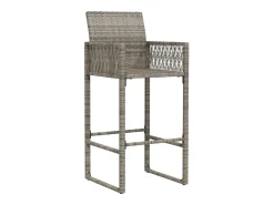 Banco| Bancos de bar para jardim 2 pcs vime PE PT872691 Cinzento