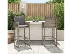Banco| Bancos de bar para jardim 2 pcs vime PE PT872691 Cinzento