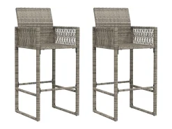 Banco| Bancos de bar para jardim 2 pcs vime PE PT872691 Cinzento