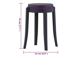 Best vidaxl Bancos empilháveis 4 pcs plástico Preto