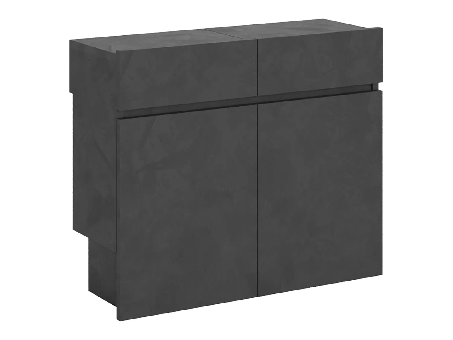 Consola|ITAMOBY Bancos inferior e superiorextensíveis 26x72/300 cm Evolve Antracite Espatulado extensões internas Cinzento