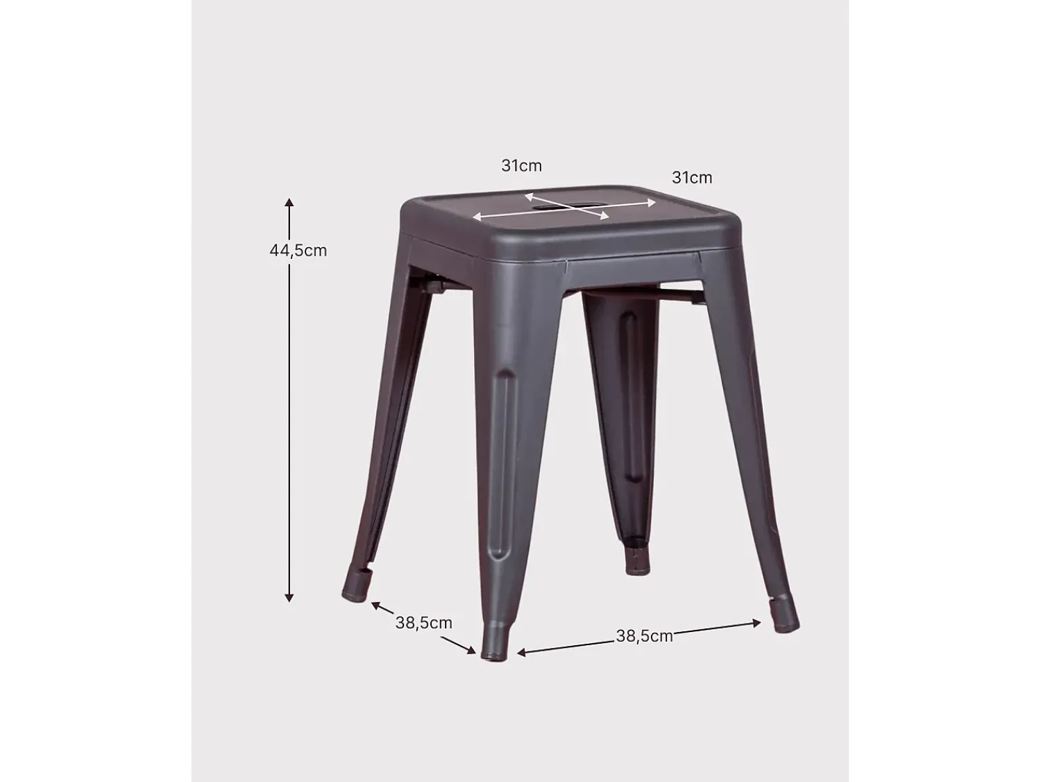 Nest Dream Banqueta baixa em aço industrial (45cm) - Bistro -^ Banco