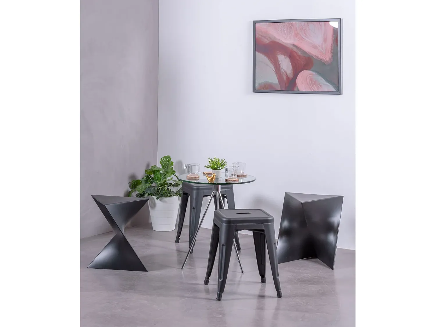 Nest Dream Banqueta baixa em aço industrial (45cm) - Bistro -^ Banco