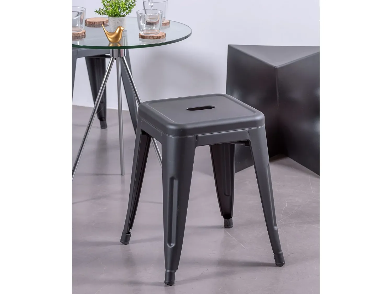 Nest Dream Banqueta baixa em aço industrial (45cm) - Bistro -^ Banco