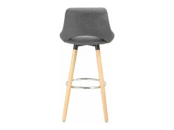 Clearance Helloshop26 Banqueta de bar em linho com encosto e apoio para os pés conjunto de 2 cinza escuro 19_0000553 Cinzento
