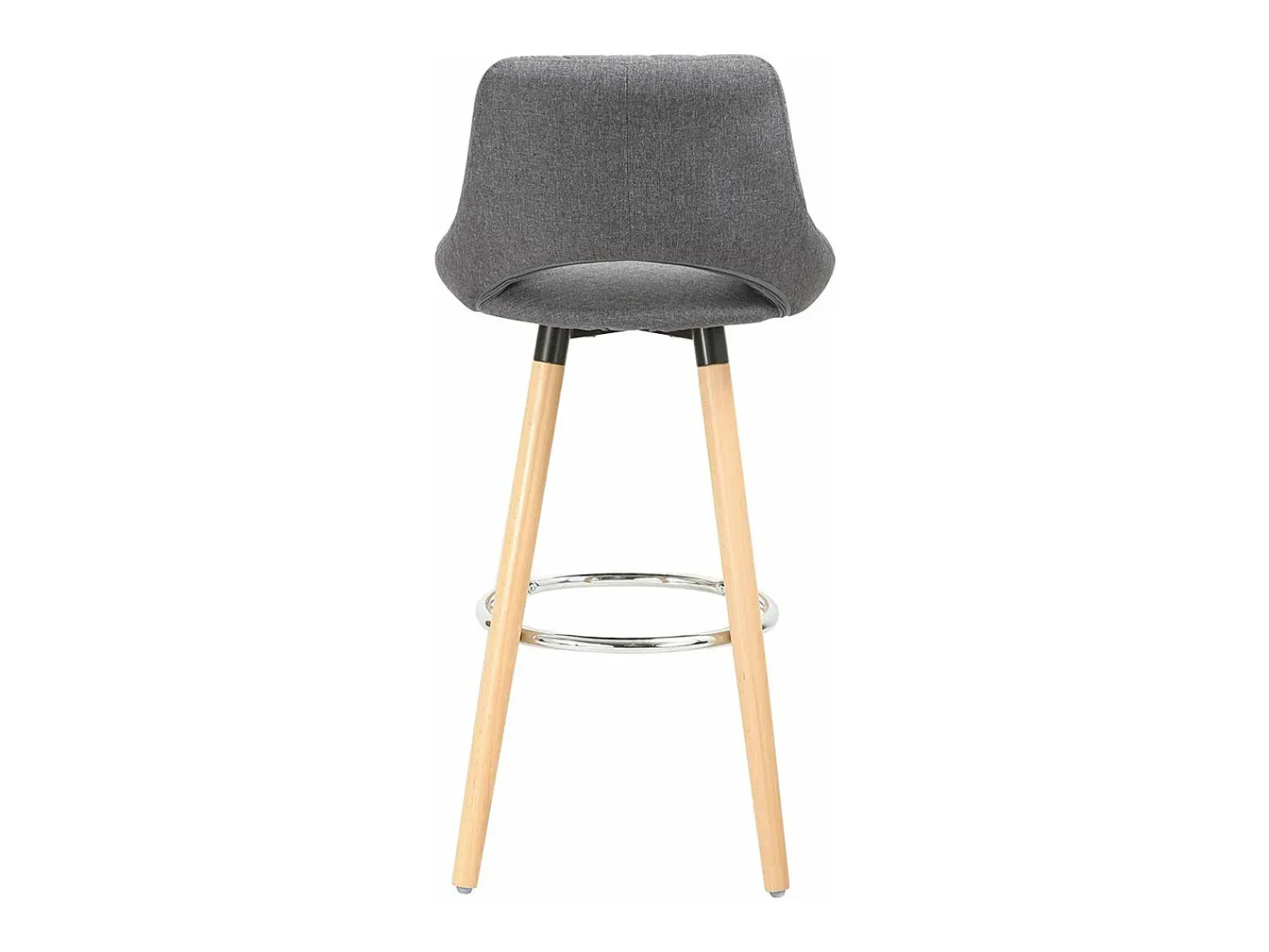 Clearance Helloshop26 Banqueta de bar em linho com encosto e apoio para os pés conjunto de 2 cinza escuro 19_0000553 Cinzento