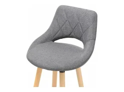 Clearance Helloshop26 Banqueta de bar em linho com encosto e apoio para os pés conjunto de 2 cinza escuro 19_0000553 Cinzento