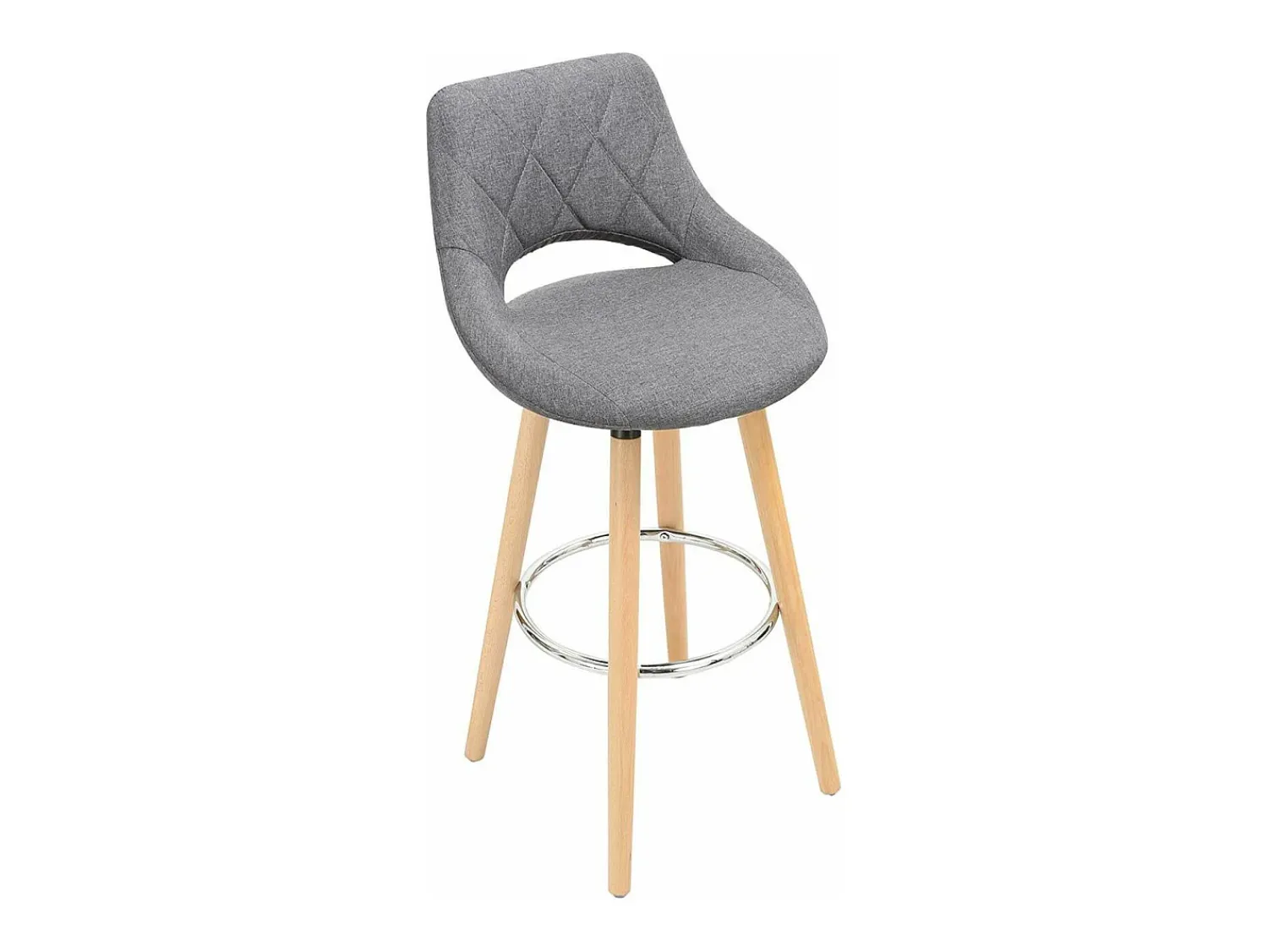 Clearance Helloshop26 Banqueta de bar em linho com encosto e apoio para os pés conjunto de 2 cinza escuro 19_0000553 Cinzento