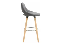 Clearance Helloshop26 Banqueta de bar em linho com encosto e apoio para os pés conjunto de 2 cinza escuro 19_0000553 Cinzento