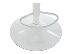 Banco*Vente-unique Banqueta de bar em tecido e metal - Altura ajustável - e branco - CARSTEN Creme
