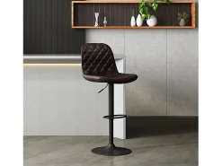 Banco|Meublorama Banqueta de bar estilo vintage na cor marrom escuro. Coleção HOLLA. Castanho