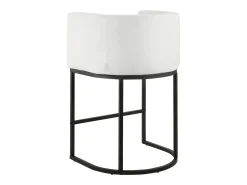 Hot Banqueta de Bar SucceBuy, Lote de 3, Cadeira de Bar em Tecido, 63.5 cm Alto, Assento de Cozinha com Encosto, Estrutura em Metal E Apoio para os Pés Branco