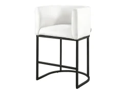 Hot Banqueta de Bar SucceBuy, Lote de 3, Cadeira de Bar em Tecido, 63.5 cm Alto, Assento de Cozinha com Encosto, Estrutura em Metal E Apoio para os Pés Branco