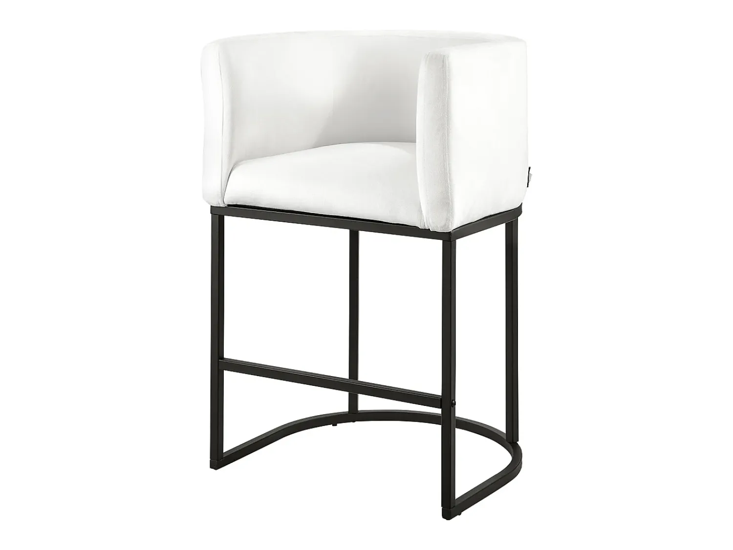 Hot Banqueta de Bar SucceBuy, Lote de 3, Cadeira de Bar em Tecido, 63.5 cm Alto, Assento de Cozinha com Encosto, Estrutura em Metal E Apoio para os Pés Branco