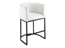Hot Banqueta de Bar SucceBuy, Lote de 3, Cadeira de Bar em Tecido, 63.5 cm Alto, Assento de Cozinha com Encosto, Estrutura em Metal E Apoio para os Pés Branco