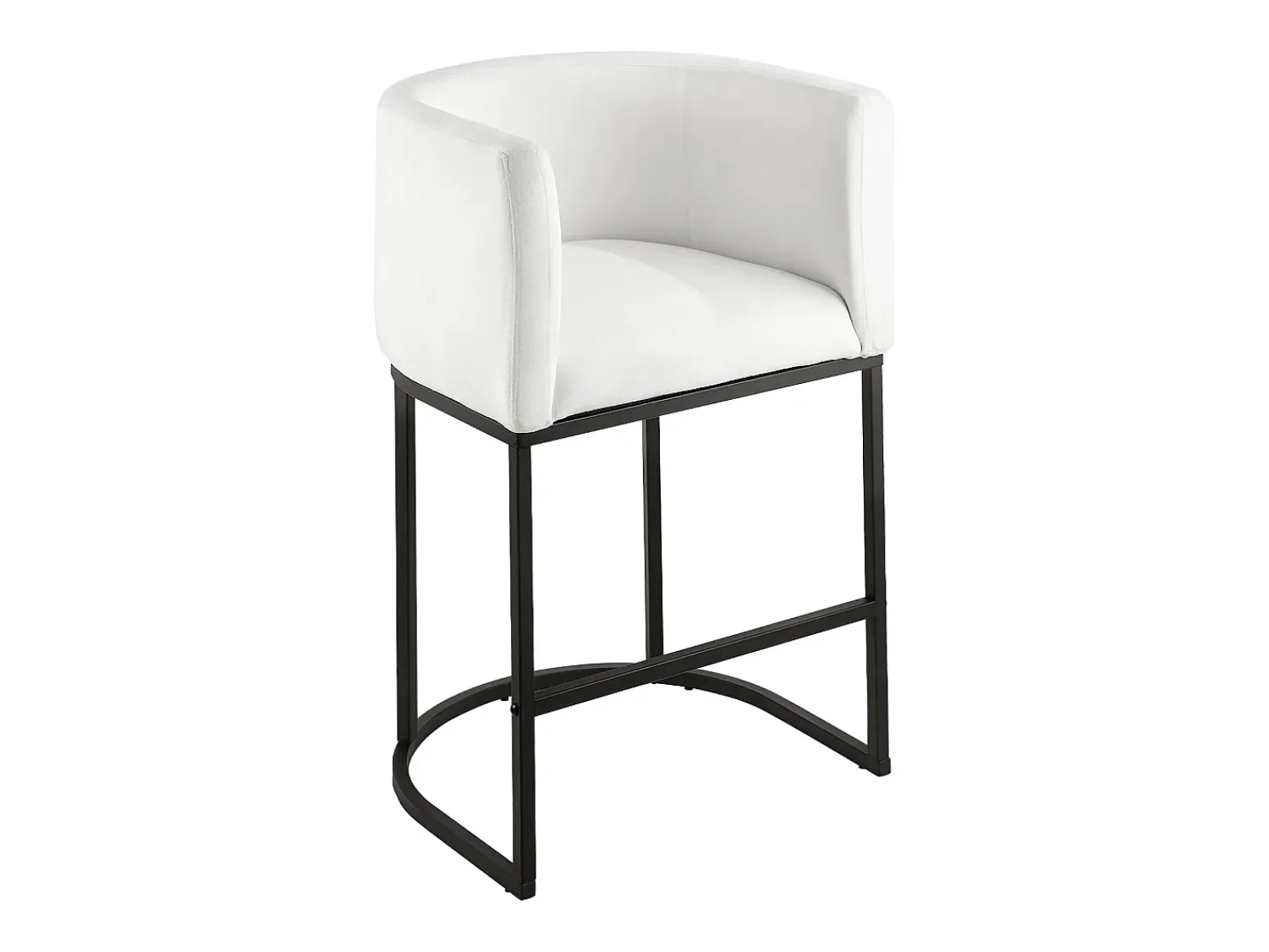 Hot Banqueta de Bar SucceBuy, Lote de 3, Cadeira de Bar em Tecido, 63.5 cm Alto, Assento de Cozinha com Encosto, Estrutura em Metal E Apoio para os Pés Branco