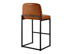 Banco* Banqueta de Bar SucceBuy, Lote de 4, Cadeira de Bar em Couro PU Confortável, 68 cm de Altura, Assento de Cozinha com Encosto E Pés em Metal, Marrom Castanho