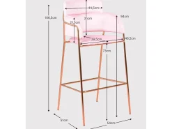 Sale Nest Dream Banqueta de design estofada em veludo e pernas douradas - Cruiser - Cinza Cinzento