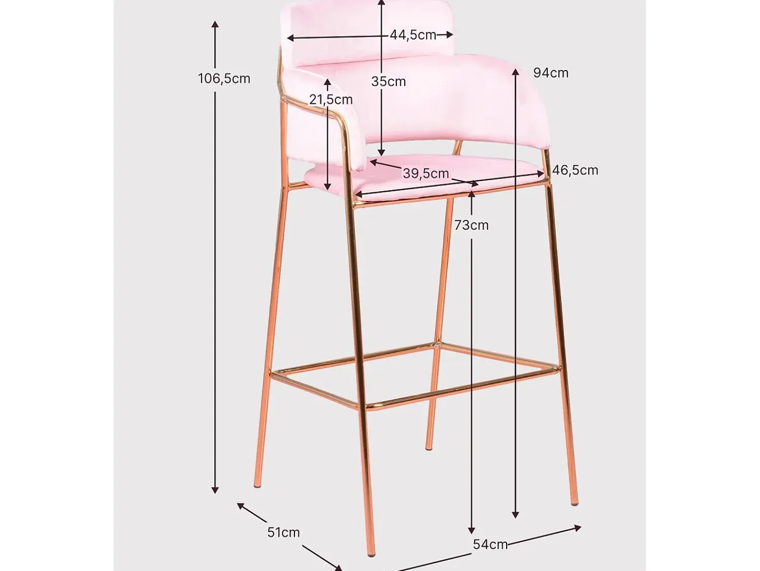 Sale Nest Dream Banqueta de design estofada em veludo e pernas douradas - Cruiser - Cinza Cinzento