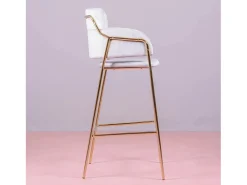 Sale Nest Dream Banqueta de design estofada em veludo e pernas douradas - Cruiser - Cinza Cinzento