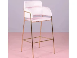 Banco*Nest Dream Banqueta de design estofada em veludo e pernas douradas - Cruiser - Rosa