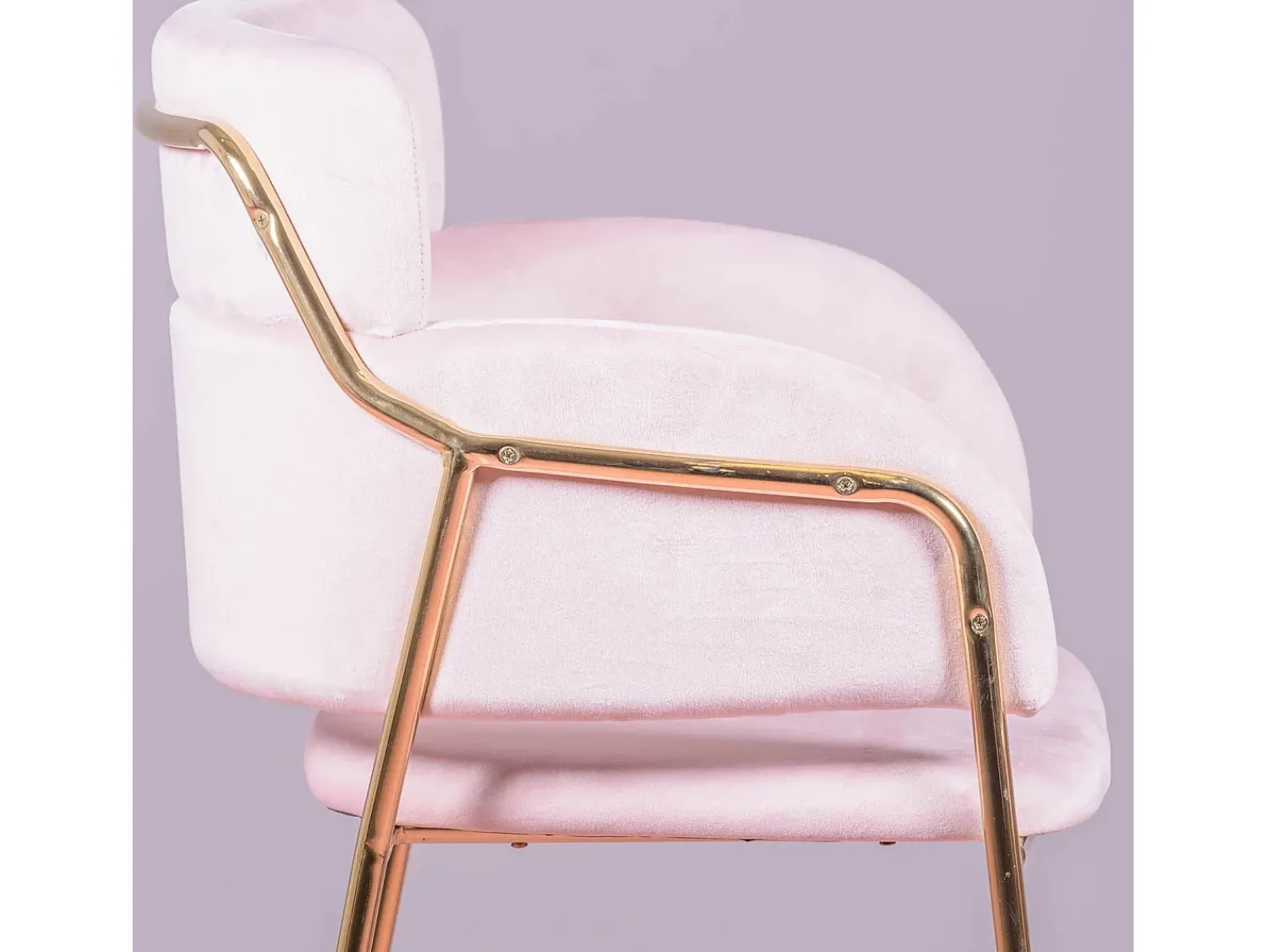 Banco*Nest Dream Banqueta de design estofada em veludo e pernas douradas - Cruiser - Rosa