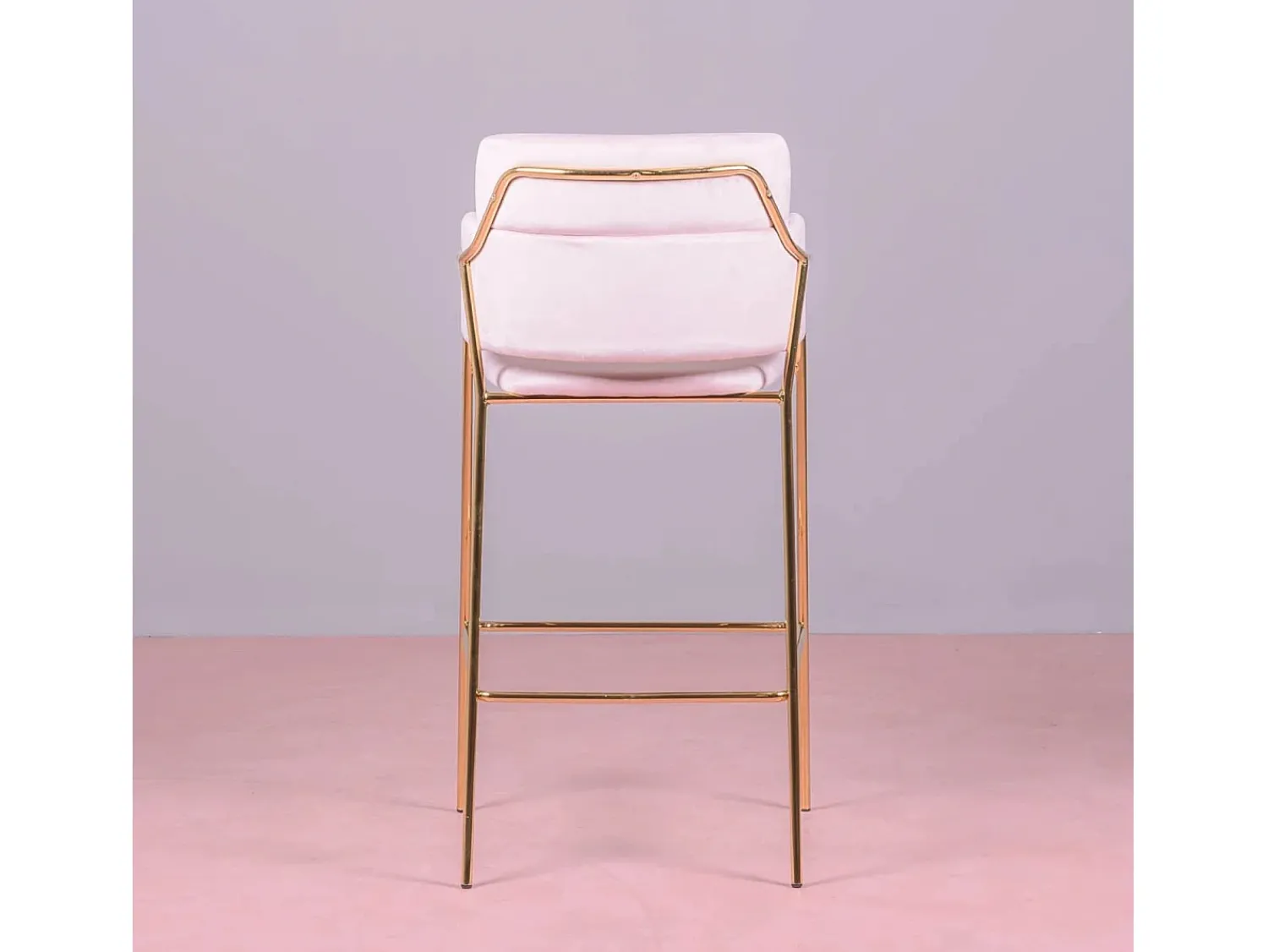 Banco*Nest Dream Banqueta de design estofada em veludo e pernas douradas - Cruiser - Rosa