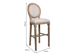 Online Banqueta de madeira com estofamento creme. Bege