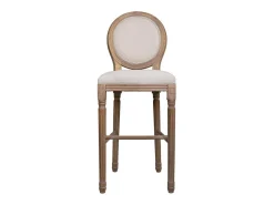 Online Banqueta de madeira com estofamento creme. Bege