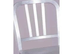 Outlet Nest Dream Banqueta de metal com encosto alto - Navi Army - Aluminio Prateado