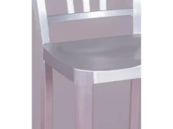 Outlet Nest Dream Banqueta de metal com encosto alto - Navi Army - Aluminio Prateado