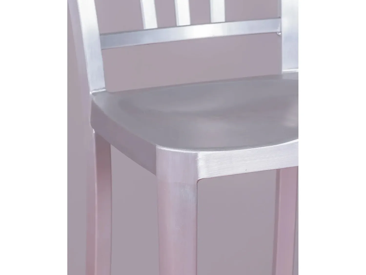 Outlet Nest Dream Banqueta de metal com encosto alto - Navi Army - Aluminio Prateado