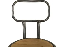 Banqueta de metal e madeira^ Banco