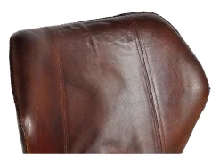 Clearance Giner y colomer Banqueta em couro natural com pés de metal Castanho