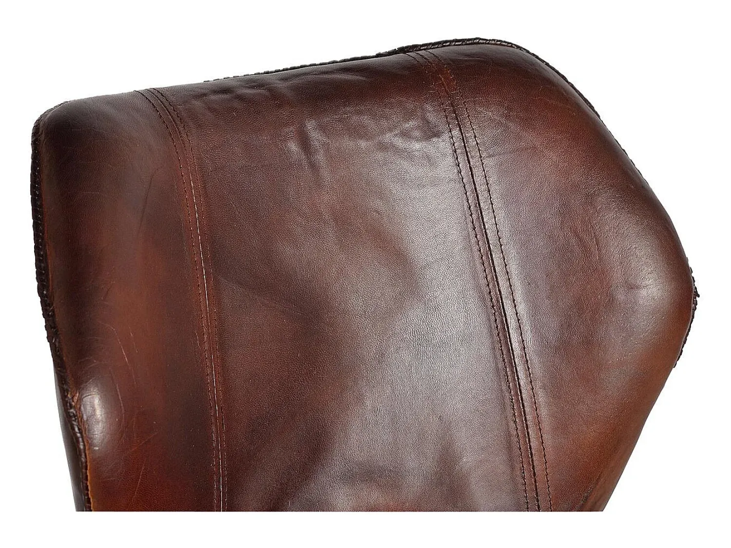 Clearance Giner y colomer Banqueta em couro natural com pés de metal Castanho