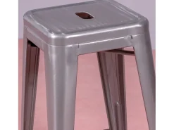 Banco|Nest Dream Banqueta empilhável de metal em aço (68cm) - Bistro - Metal Prateado
