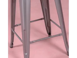 Banco|Nest Dream Banqueta empilhável de metal em aço (68cm) - Bistro - Metal Prateado