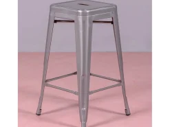 Banco|Nest Dream Banqueta empilhável de metal em aço (68cm) - Bistro - Metal Prateado