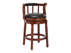 Banco|Hauss Spole Banqueta giratória de bar - Assento em pele preta - Cor nogueira 54,8x54,8x66cm Castanho