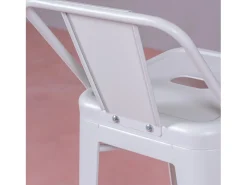 Banco|Nest Dream Banqueta industrial de metal com encosto baixo (76cm) - Bistro - Branco