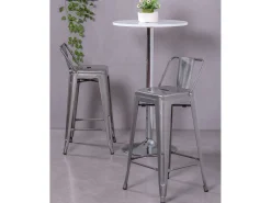 Nest Dream Banqueta industrial de metal com encosto baixo (66cm) - Bistro - Metal^ Banco