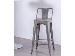 Nest Dream Banqueta industrial de metal com encosto baixo (66cm) - Bistro - Metal^ Banco