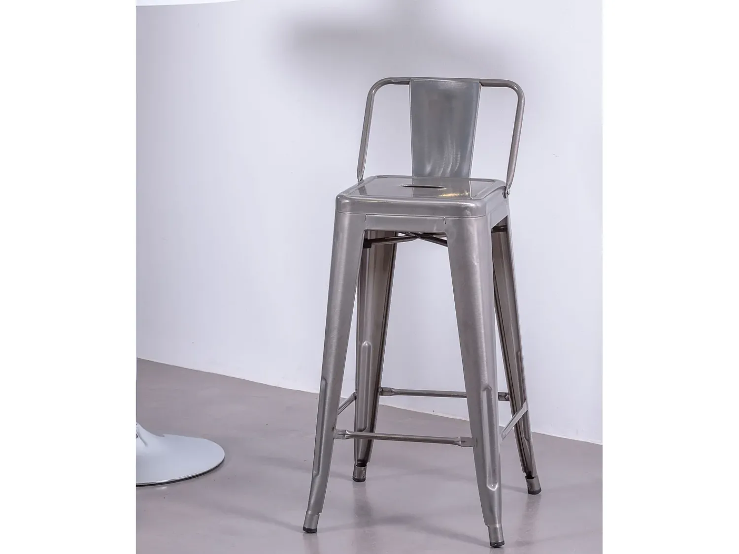 Nest Dream Banqueta industrial de metal com encosto baixo (66cm) - Bistro - Metal^ Banco