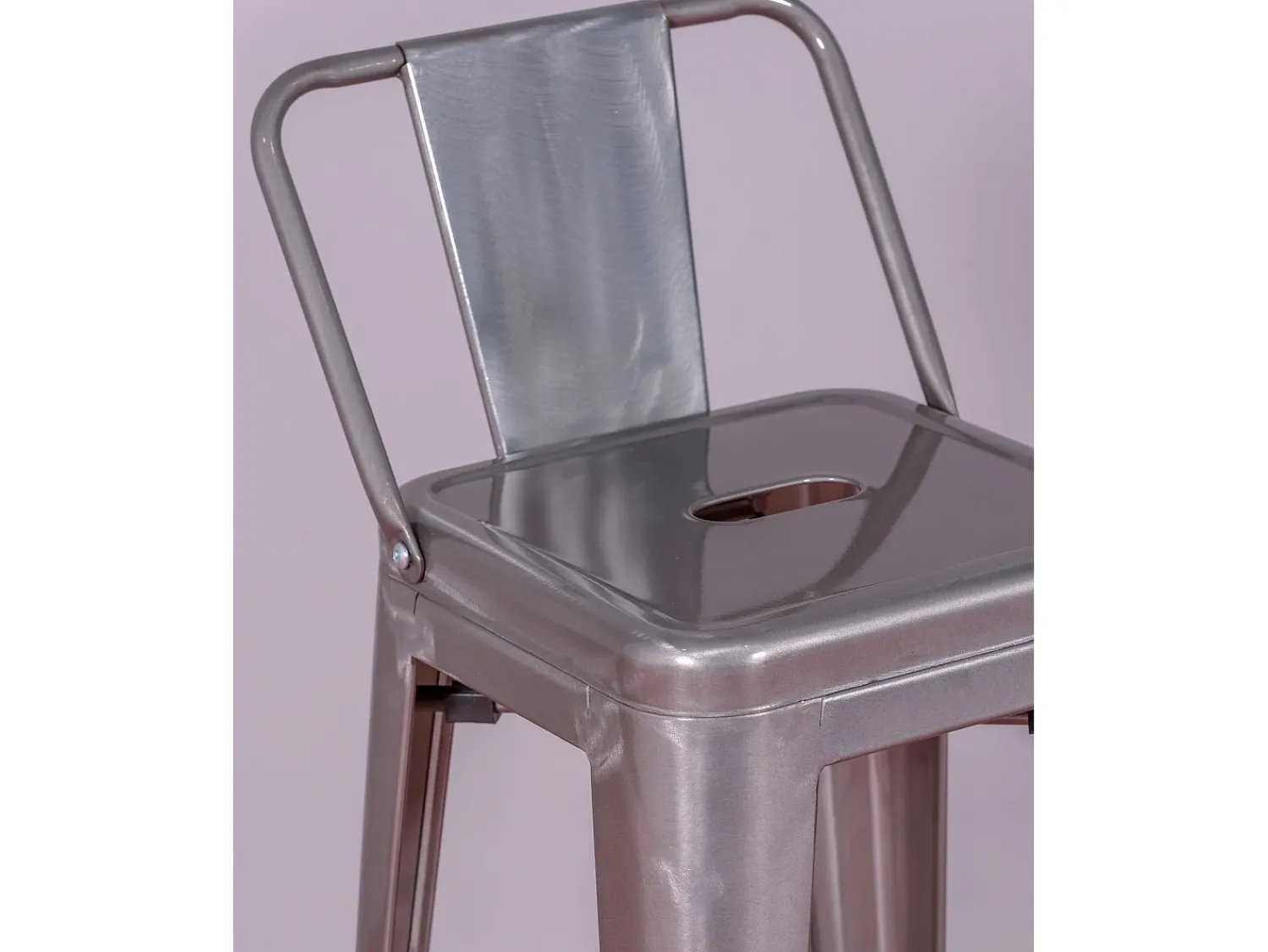Nest Dream Banqueta industrial de metal com encosto baixo (66cm) - Bistro - Metal^ Banco
