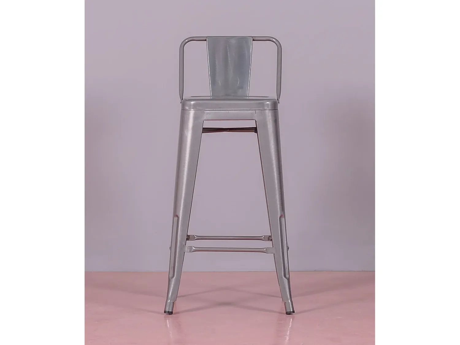 Nest Dream Banqueta industrial de metal com encosto baixo (66cm) - Bistro - Metal^ Banco